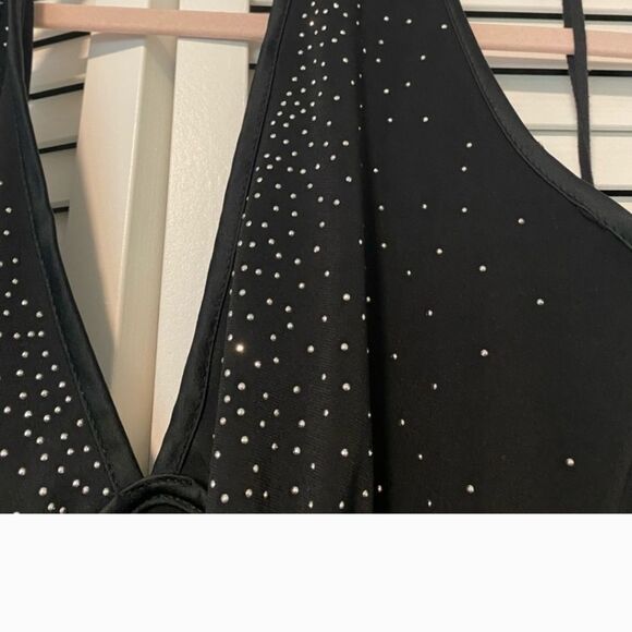 TORRID BLACK  Halter Neck  ASYMMETRICAL dress with embellished silver Studs 16 - Picture 11 of 16